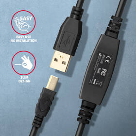 Kábel Axagon USB 2.0 A-M -> B-M aktívny prepojovací kábel, 10m čierna

 obrázok produktu 2 z 5