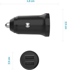 Adaptér do auta FIXED 2xUSB, QC 3.0, 5,4A, 15W + Lightning kabel čierny

 obrázok produktu 5 z 5