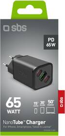 Nabíjačka do siete SBS NanoTube 2x USB-C/USB-A, GaN, 65 W, PD čierna

 obrázok produktu 1 z 1