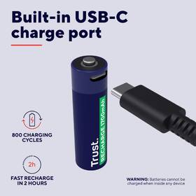 Batéria nabíjacia Trust AA, USB-C, 4ks 

 obrázok produktu 4 z 6