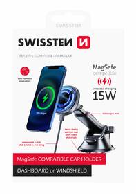 Držiak na mobil Swissten MagSafe s bezdrôtovou nabíjačkou 15 W čierny

 obrázok produktu 3 z 3