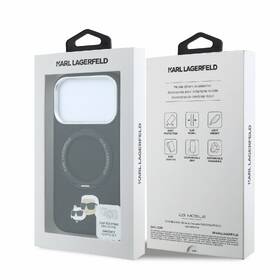 Kryt na mobil Karl Lagerfeld PU Grained K&CH Heads Ring Stand Magsafe na Apple iPhone 18 Pro Max čierny

 obrázok produktu 6 z 6