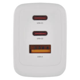 Nabíjačka do siete EMOS GaN, 65W, 1x USB-A/2x USB-C biela

 obrázok produktu 4 z 14