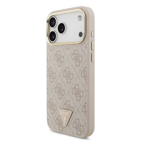 Kryt na mobil Guess PU Leather 4G Triangle Logo Gold Frame MagSafe na Apple iPhone 17 Pro Max ružový

 obrázok produktu 2 z 7