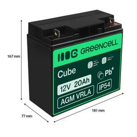 Olovený akumulátor Green Cell AGM batéria, 12V, 20Ah čierny

 obrázok produktu 1 z 3