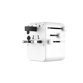 Cestovný adaptér FIXED Voyager, 70W pre EÚ, UK a USA/AUS, 3xUSB-C a 2xUSB, GaN biely

 obrázok produktu 1 z 4