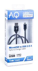 Kábel AQ USB/Micro USB, 2,4 A, 1m čierny

 obrázok produktu 1 z 2