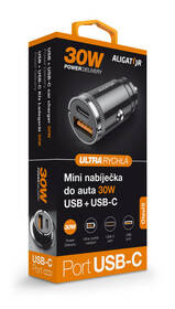 Adaptér do auta Aligator CHPD0006, PD 30W, 1xUSB, 1xUSB-C čierny

 obrázok produktu 5 z 7