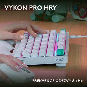 Klávesnica Logitech G316 X 75 - US INT'L layout biela

 obrázok produktu 8 z 16
