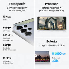 Mobilný telefón Samsung Galaxy S25 Ultra 5G 12 GB / 256 GB čierny

 obrázok produktu 5 z 17