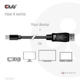 Kábel Club3D mini DisplayPort 1.4/DisplayPort 1.4, 2m čierny

 obrázok produktu 5 z 5