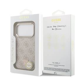 Kryt na mobil Guess 4G Strass Triangle Logo Gold Frame MagSafe na Apple iPhone 18 Pro ružový

 obrázok produktu 6 z 6