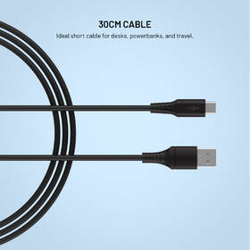 Kábel FIXED Liquid silicone USB-A/USB-C, PD, 60W, 0,3m čierny

 obrázok produktu 4 z 5