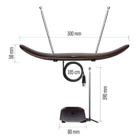 Izbová anténa EMOS CITY WOOD-C500, DVB-T2, DAB, FM, filtr LTE/4G/5G 

 obrázok produktu 6 z 8