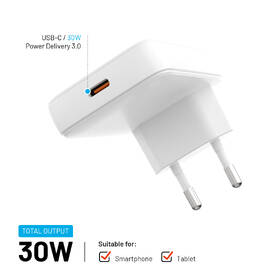 Nabíjačka do siete FIXED Slim, 1xUSB-C, GaN, PD, 30W biela

 obrázok produktu 3 z 7