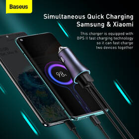 Adaptér do auta Baseus Golden Contactor Pro Dual 2xUSB 40W s káblom USB/USB-C 1m sivý

 obrázok produktu 13 z 16