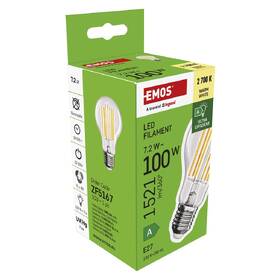 LED žiarovka EMOS Filament klasik, 7,2 W, 1521lm, E27, teplá biela 

 obrázok produktu 5 z 13