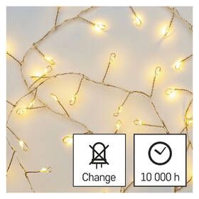 Vianočné osvetlenie EMOS 100 LED nano reťaz - ježko, 2,4 m, 3x AA, vnútorná, teplá biela, časovač 

 obrázok produktu 2 z 10