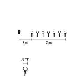 LED reťaz EMOS 300LED cherry reťaz - guličky, 30 m, vonkajšie aj vnútorné, multicolor, programy, časovač 

 obrázok produktu 6 z 7