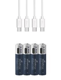 Batéria nabíjacia MediaRange MRBAT160, USB-C Li-Ion baterie Micro AAA, 1,5V, 500 mAh (4 ks) strieborná/modrá

 obrázok produktu 1 z 4