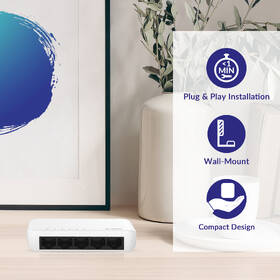 Switch Strong SW5000P 5-Port Gigabit biely/plast

 obrázok produktu 8 z 11