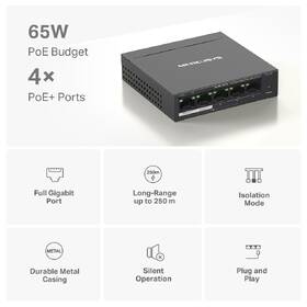 Switch Mercusys MS105GP 

 obrázok produktu 3 z 9