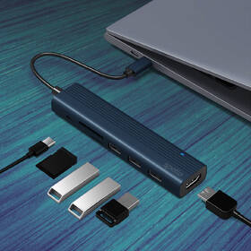USB Hub Spello by Epico 7in1 USB-C Slim čierny

 obrázok produktu 4 z 5