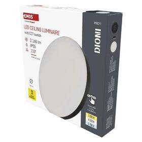 LED stropné svietidlo EMOS Dioni 18W, 36cm, 2160lm, teplá-studená biela čierne

 obrázok produktu 2 z 7