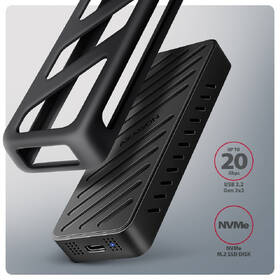 Externý rámček Axagon ARMORED box, USB-C 20Gbps - M.2 NVMe SSD čierny

 obrázok produktu 1 z 9