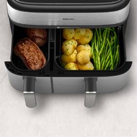 Fritéza teplovzdušná Philips Airfryer Dual Basket 5000 series 9 l, NA555/00 strieborná

 obrázok produktu 11 z 12