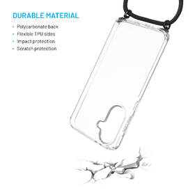 Kryt na mobil FIXED Pure Neck s čiernou šnúrkou na krk na Samsung Galaxy A36 5G priehľadný

 obrázok produktu 4 z 4