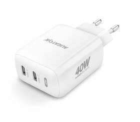 Nabíjačka do siete Aligator Power Delivery 40W, 2x USB-C + USB-C kábel biela

 obrázok produktu 1 z 3