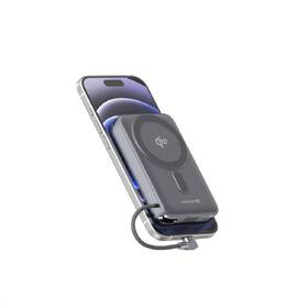 Powerbank Swissten MagSafe Qi2 15W, 10000 mAh, integrovaný kábel USB-C čierny

 obrázok produktu 2 z 5