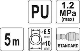 Vzduchová hadica YATO YT-24204 PU 6,5x10mm, 5m 

 obrázok produktu 2 z 2