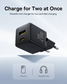 Nabíjačka do siete Baseus Palm 20W 1xUSB-A 1xUSB-C PD QC 3.0 čierna

 obrázok produktu 6 z 13