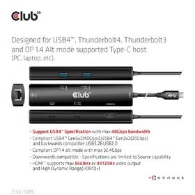 USB Hub Club3D USB-C/1x HDMI, 2x USB-A, 1x RJ45, 2x USB-C, 1x Data, 1x PD3.0 100 W 

 obrázok produktu 4 z 10