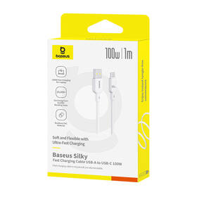 Kábel Baseus Silky USB/USB-C, 100W, 1m biely

 obrázok produktu 6 z 7