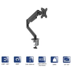 Držiak Akyga AK-MB-05, single, na monitor, pre uhlopriečky 15" až 32", nosnosť 10 kg čierny

 obrázok produktu 1 z 1