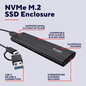 Externý rámček Trust M.2 SSD, USB-C 3.2 Gen2, M.2 2280 čierny

 obrázok produktu 12 z 19