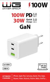 Nabíjačka do siete WG GaN, 100W, 1xUSB-A/2xUSB-C biela

 obrázok produktu 5 z 5