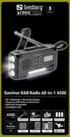 Rádioprijímač s DAB+ Sandberg Survivor All-in-1 4500 čierny

 obrázok produktu 5 z 5