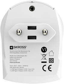 Cestovný adaptér SKROSS nabíjecí, USB-A, USB-C, EU, 27W 

 obrázok produktu 3 z 6