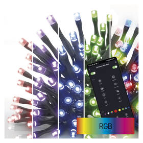 Vianočné osvetlenie EMOS GoSmart 80 LED reťaz, 8 m, vonkajšie aj vnútorné, RGB, časovač, Wi-Fi 

 obrázok produktu 3 z 8