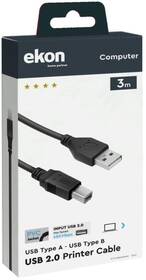 Kábel Ekon USB-A/USB-B 3m čierny

 obrázok produktu 1 z 1
