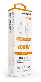 Kábel Aligator Power 100W, USB-C/USB-C, 5A, 1,5m biely

 obrázok produktu 1 z 2
