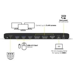 Dokovacia stanica PORT CONNECT USB-C, 2x4K čierna

 obrázok produktu 3 z 3