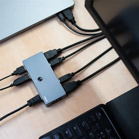 USB Hub Hama KVM prepínač pre 2 PC na 1 monitor, 3xUSB, 1xHDMI sivý

 obrázok produktu 5 z 6