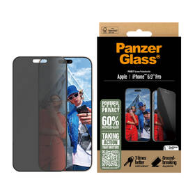 Tvrdené sklo PanzerGlass Privacy na Apple Iphone 16 Pro Max s inštalačným rámčekom 

 obrázok produktu 1 z 3