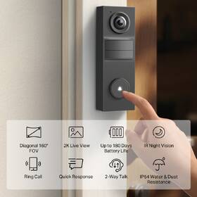 Videozvonček TP-Link Tapo D205 čierny

 obrázok produktu 2 z 11