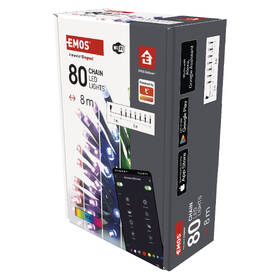 Vianočné osvetlenie EMOS GoSmart 80 LED reťaz, 8 m, vonkajšie aj vnútorné, RGB, časovač, Wi-Fi 

 obrázok produktu 8 z 8
